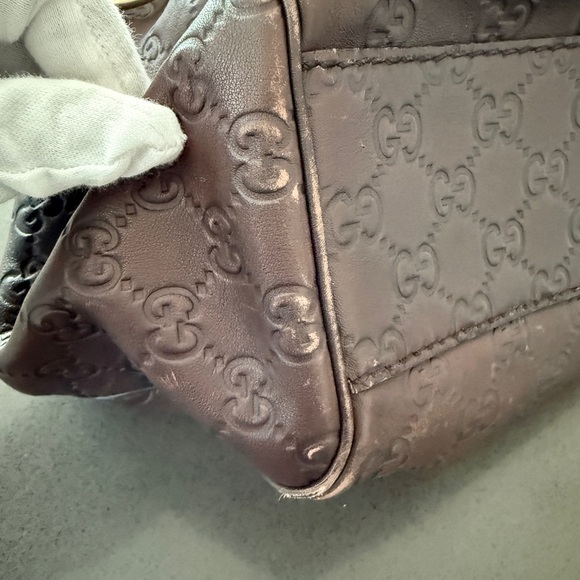 Gucci Dark Brown Monogram Shoulder Bag - Picture 8 of 9